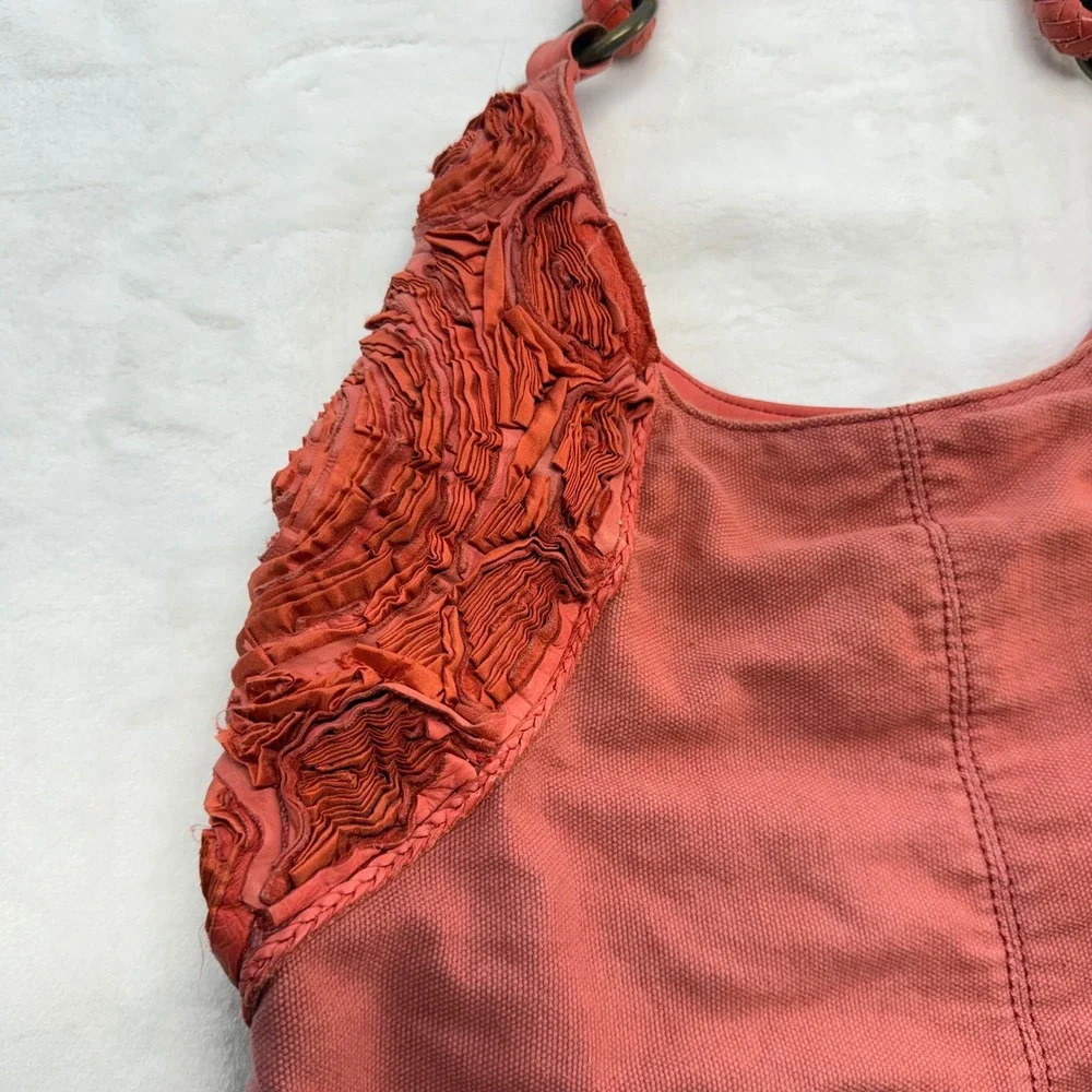 Anthropologie Miss Albright Philadelphia Hobo Handbag Desert Coral Shoulder Bag